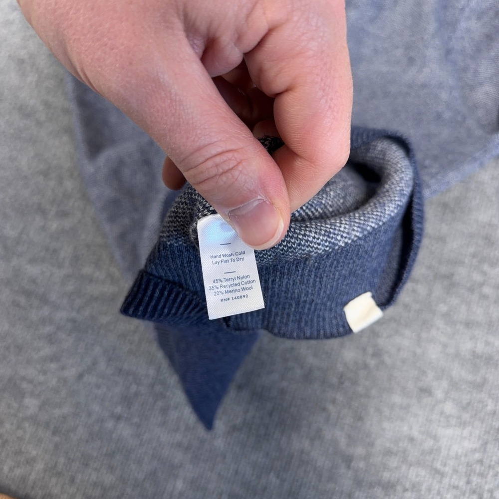 Marine Layer Sweater Mens Small Merino Wool Re-Spun Quarter 1/4 Zip Mock Neck - Picture 8 of 10